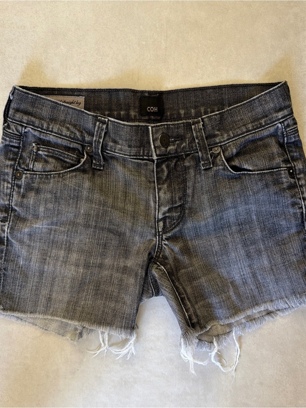 Citizens Of Humanity Gray Washed Denim Cutoff Shorts 24